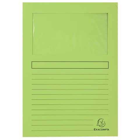 Cartelline con finestra Exacompta Forever® A4 cartoncino 120 g/m² verde chiaro  conf. da 100 - 50107E